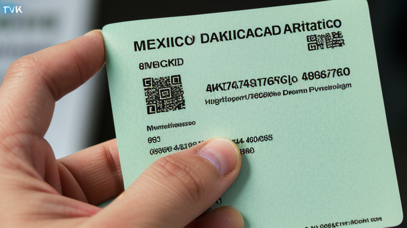 detailed close up photo of mexican government official document with QR code verification realistic 8k soft focus