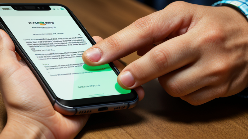 mexican person checking CURP on smartphone