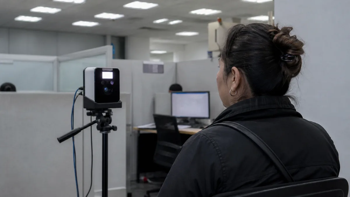 Módulo de atención de Semovi CDMX con una persona entregando documentos en ventanilla